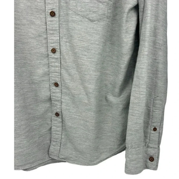 American Eagle Men's Soft Classic Fit Gray Long Sleeve Button-Up Shirt L - Picture 5 of 10